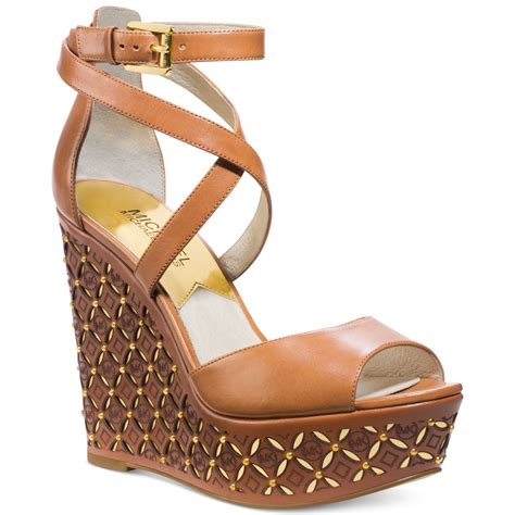 brown michael kors wedges|michael kors black wedges women.